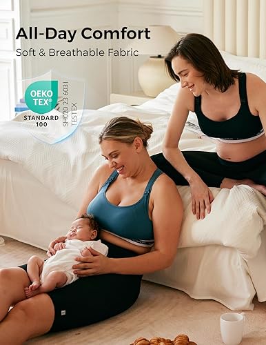 Miniatura 3 de Momcozy Sujetadores de lactancia para lactancia, FB011 de bajo impacto sujetador deportivo de enfermería soporte de maternidad embarazo acolchado