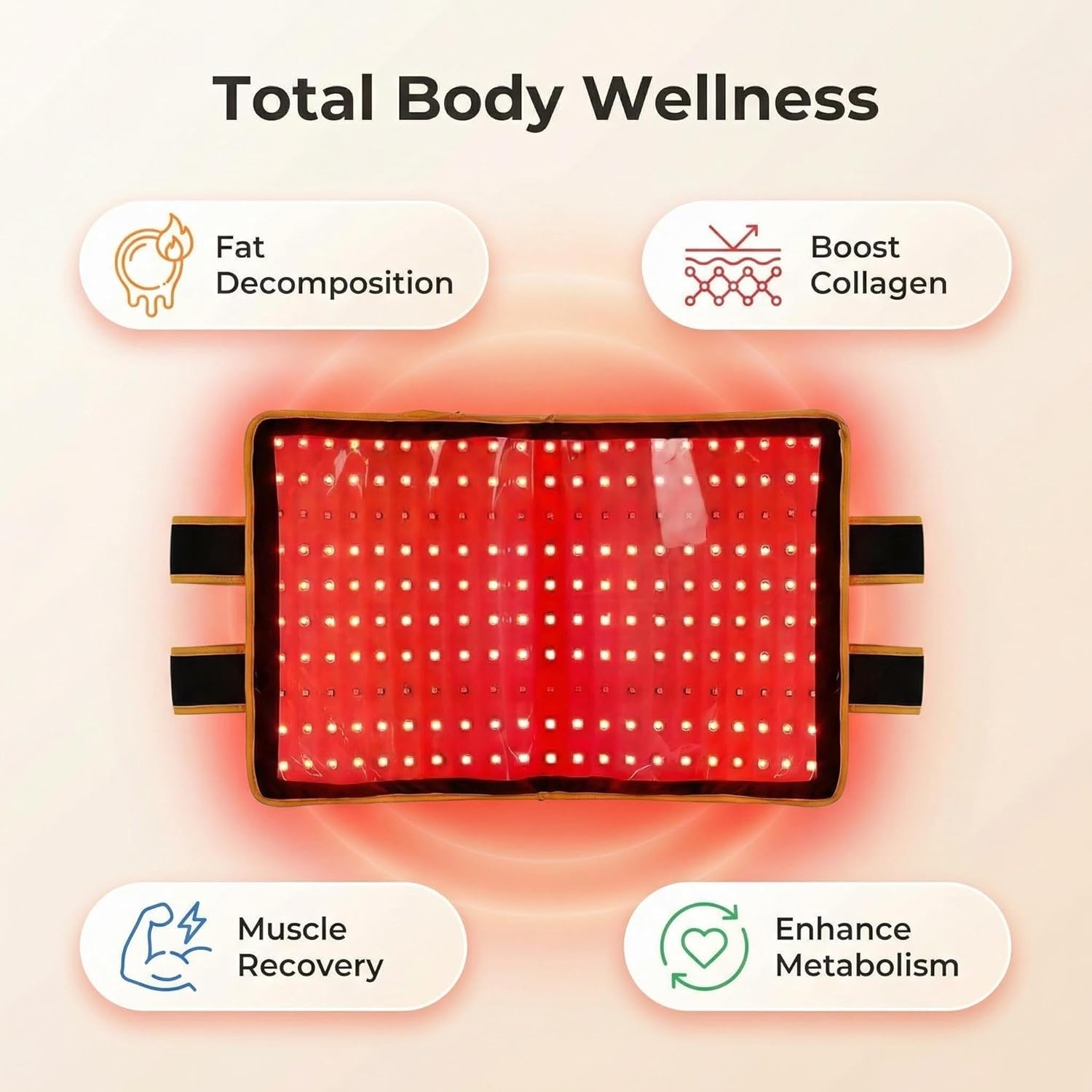 635/850Nm Red Light Therapy Belt Lipo Wrap Mat Body Slim Bel...