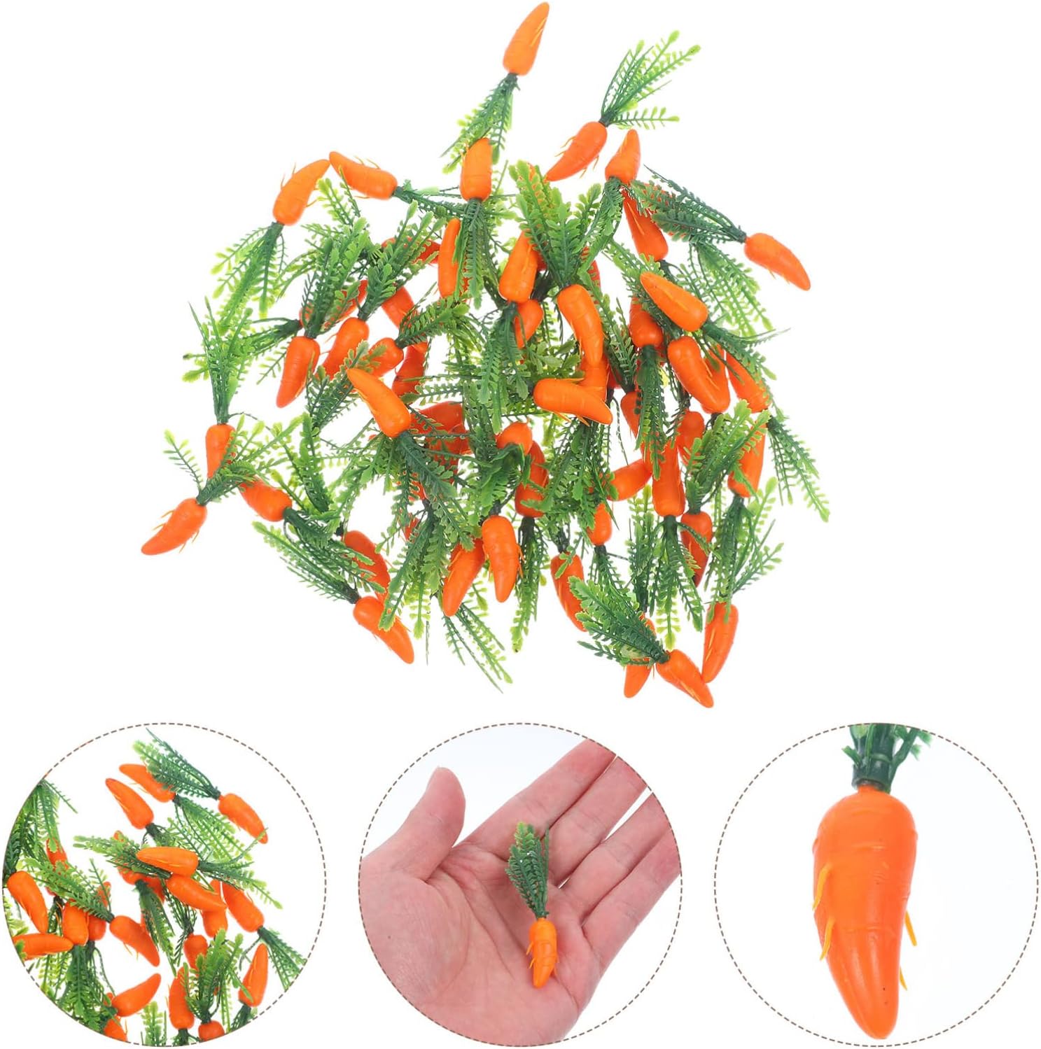 Cabilock 300pcs Artificial Carrots Realistic Carrot Decorations for Cake Craft Projects Bright Faux Vegetables for Home Decor Photography Props for Festive Celebrations