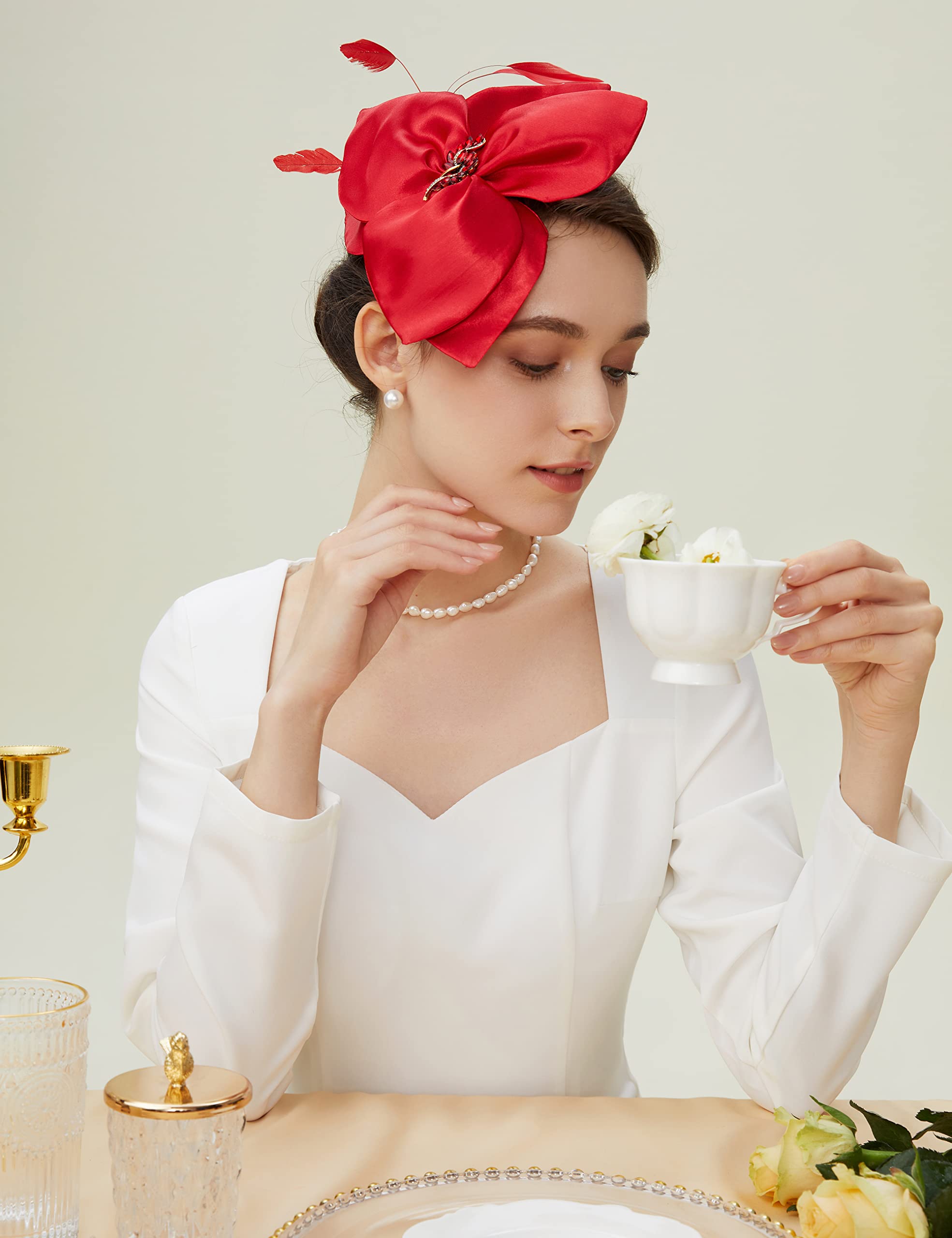 Amazon.com: Coucoland Fascinator Hat Cocktail Tea Party  display picture 1