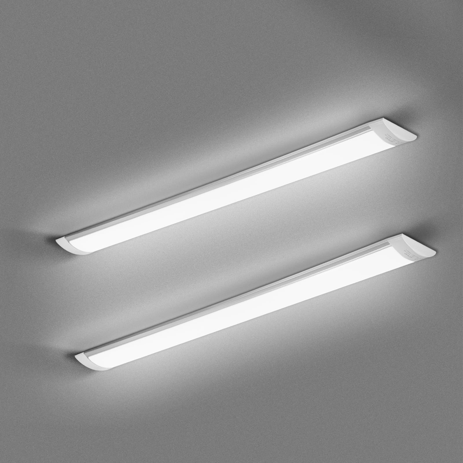 HUMIGA 2 Pack 3FT LED Batten Light, 30W 2700LM Slim Profile Wide Tube Lighting for Ceiling of Indoor Home Shop Office, Cool White 6500K