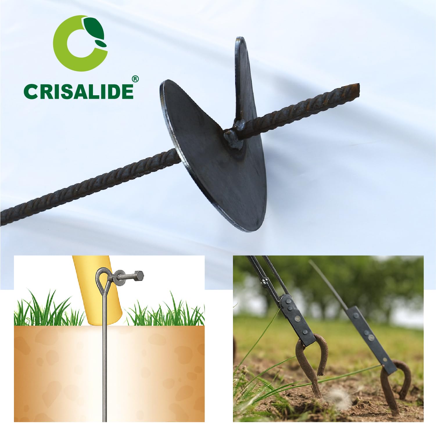 Crisalide® – Trivella in Ferro per Vigneti e Ancoraggi Tirafili | Lunghezza 90 cm | Pala Ø 15 cm | Ideale per Terreni Agricoli, Orti e Giardinaggio