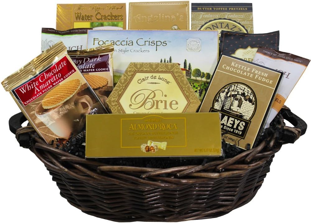 Classic Gourmet Food and Snack Gift Basket, Medium (Candy Option)