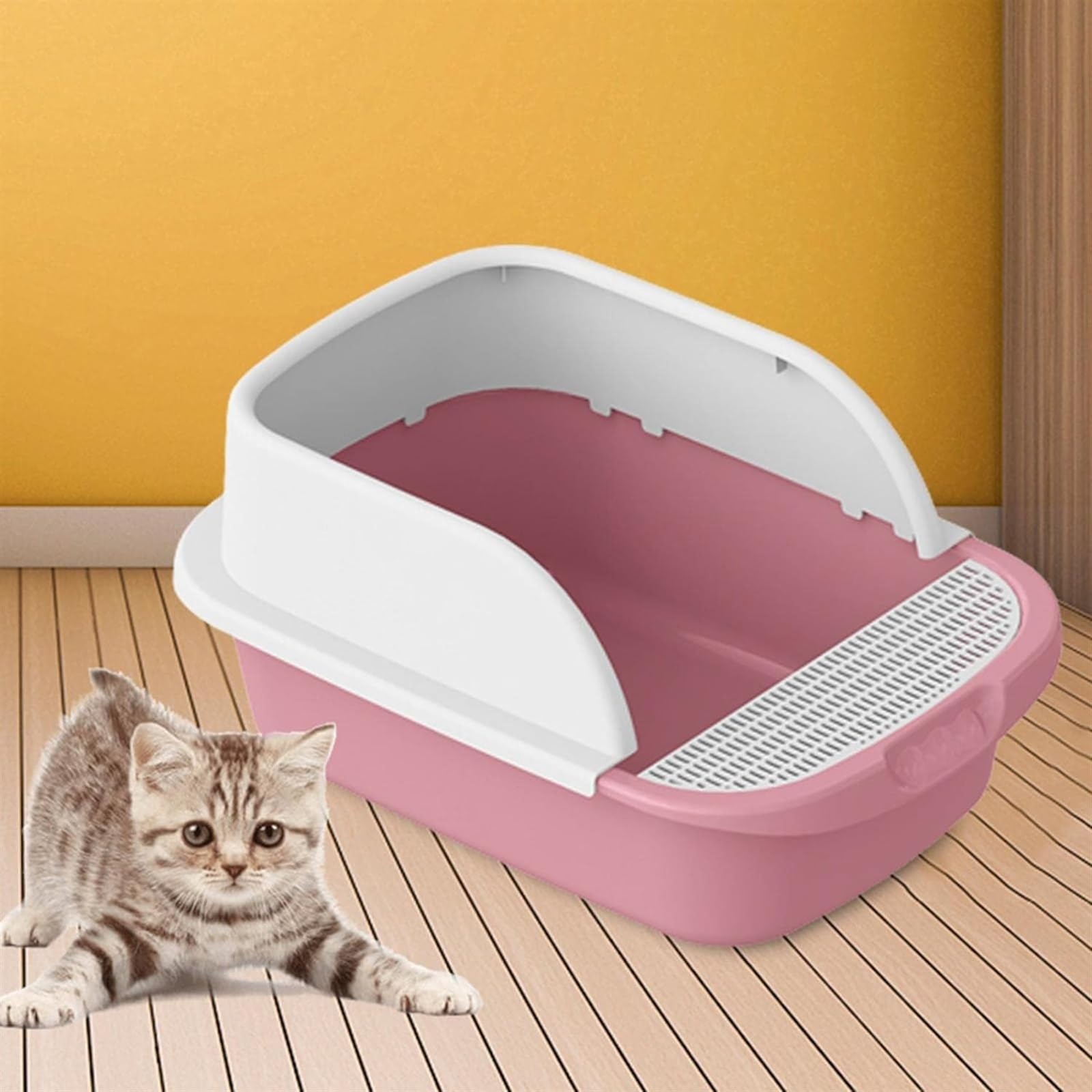 Arenero Gato Caja De Arena Para Gatos Caja De Arena Para Gatos, Contenedor, Inodoro Para Gatos Con Pala, Bandeja De Arena Para Mascotas, Para Gatos Medianos Y Grandes, Conejo Accesorios Para Gatos(Gre