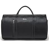 Convertible Leather Garment Bag&comma; Carry on Garment Bags for Travel&comma; Garment Duffel Bag&comma; Gifts for Men Women Business Waterproof Suitcase Suit Travel Bags&comma; Black