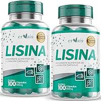 Lisina 2 Frascos 200 cápsulas - Porção de 1000mg Recomendado - Linha Premium