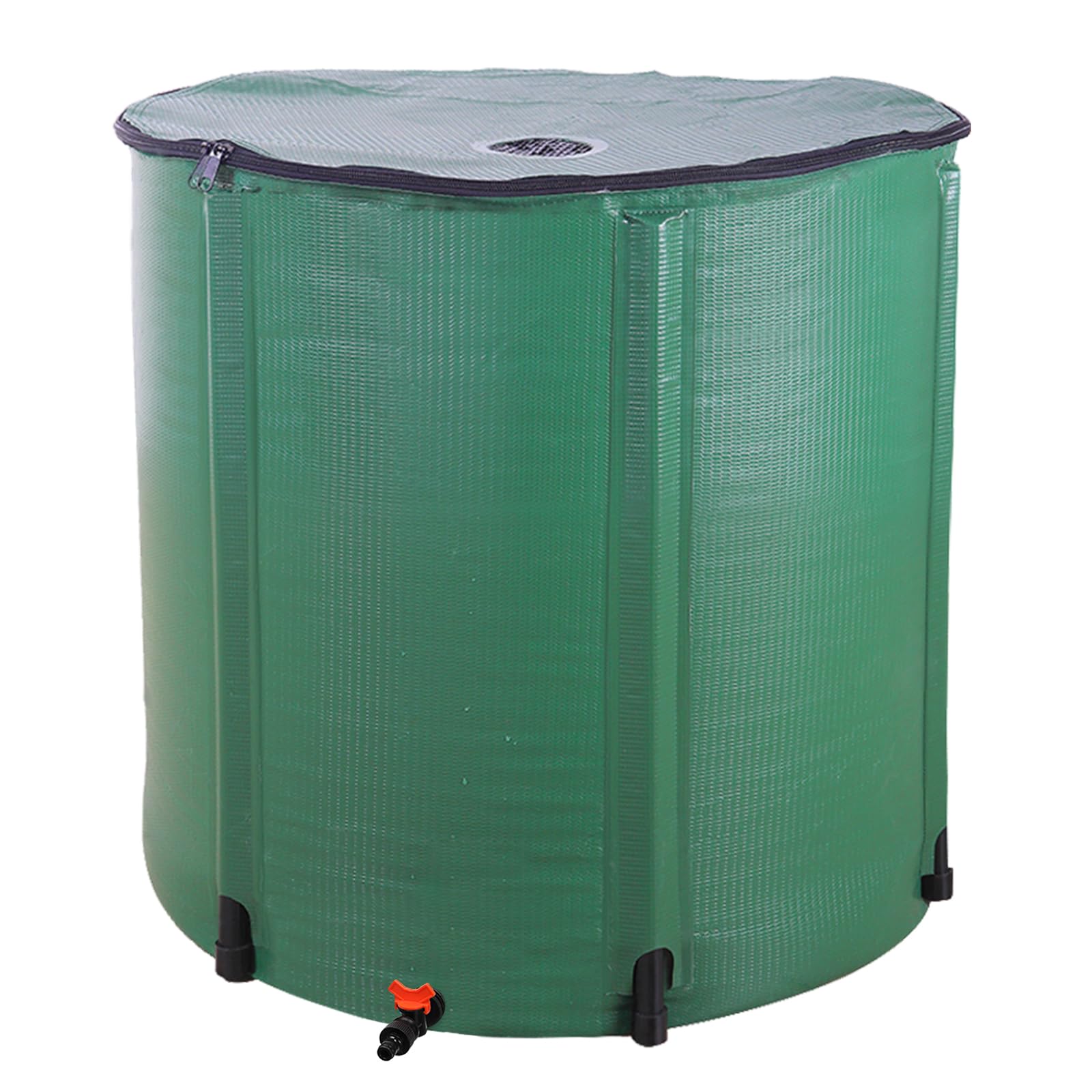 Outopee 200 Gallon Portable Rain Barrel, Foldable Water Storage Tank Kit, Collapsible Rainwater Collector with Foldable Rain Bucket, PVC Support Rods, Bottom Tap & Filter Relief Valve Kit for Garden