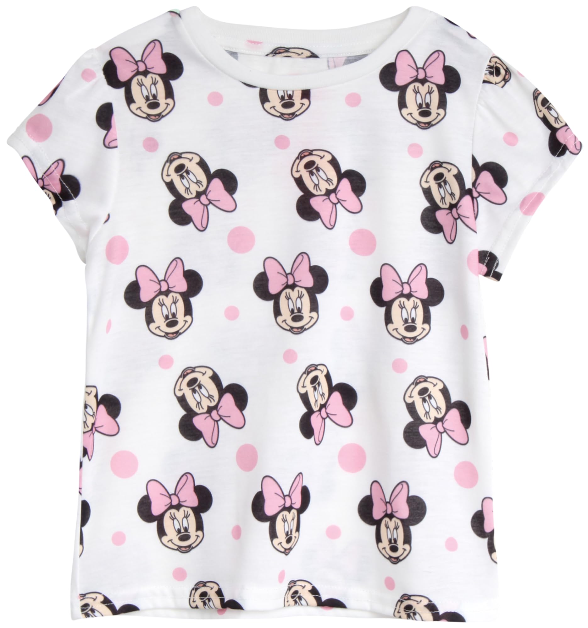 Disney Minnie Mouse koszulki księżniczki z krótkim rękawem, koszulki z grafiką dla małych dzieci i małych dzieci (rozmiar 2T-7)