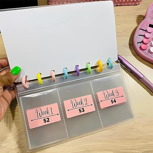 Miniatura 7 de Carpeta de ahorros l Desafío de ahorro de 52 semanas  Carpeta de presupuesto de ahorro de dinero 2023, cubierta esmerilada, organizador de dinero en