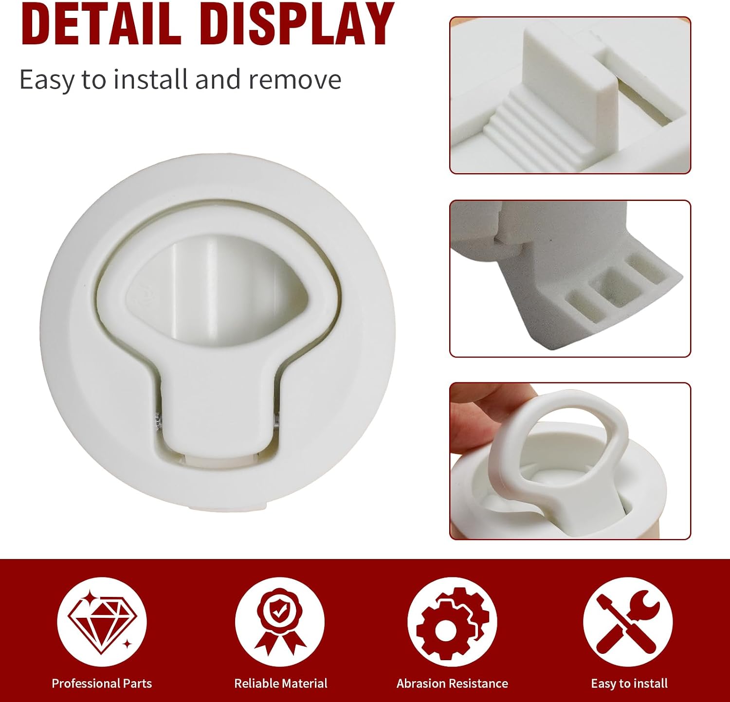 MDEOOSKY 4 PCS Marine 2'' Flush Pull Slam Latches, Reliable Boat Slam Latch, Suitable for Live Fish Tanks Electrical Enclosures Ship Hatches and Other Applications