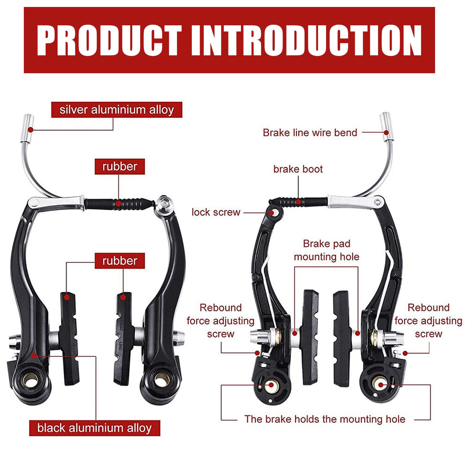 Leva del freno per bicicletta, set completo di freni a V universale, adatto per bici da corsa, mountain bike, City Bike