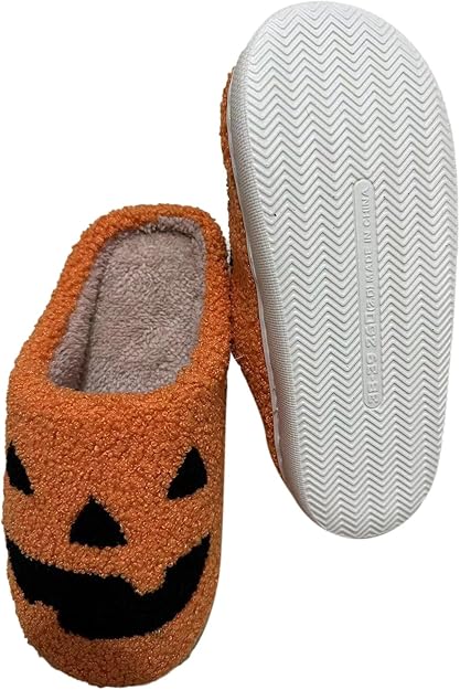 Halloween-pantoffels, warme pompoenpantoffels, Halloween-pantoffels