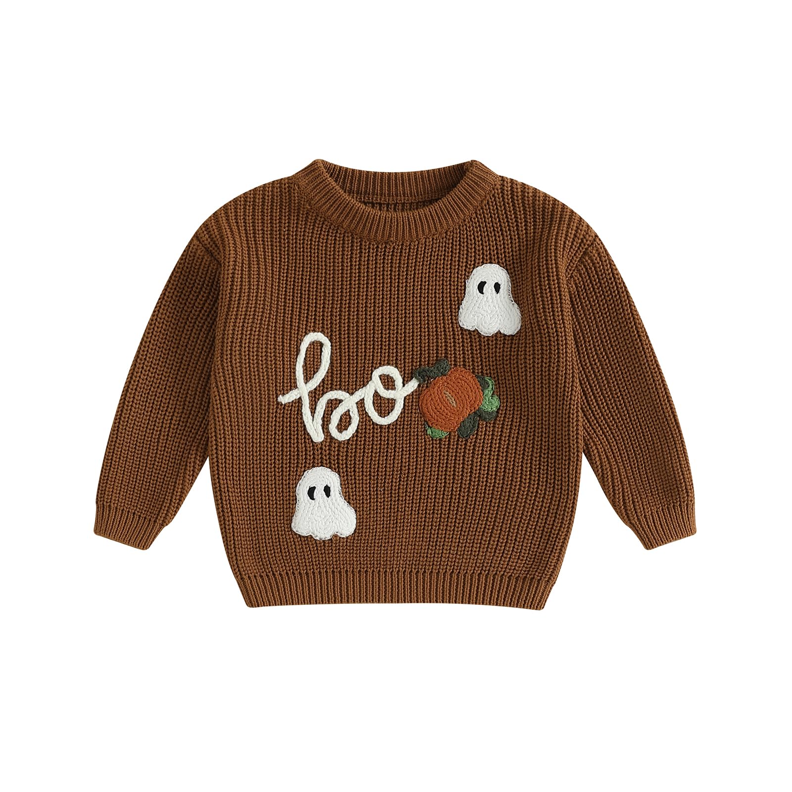 LSFYSZD Toddler Baby Girls Boys Halloween Pumpkin Sweaters Long Sleeve Crew Neck Winter Warm Knitwear Pullover Jumpers Top — view 236
