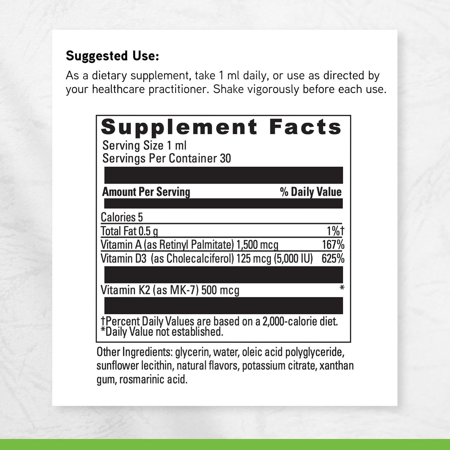 DAVINCI Labs Liposomal ADK - Liquid Dietary Supplement to Support Immune System, Bone and Heart Health* - with Vitamin A, Vitamin D3 and Vitamin K2 - Gluten-Free - Vegetarian - 30 ml