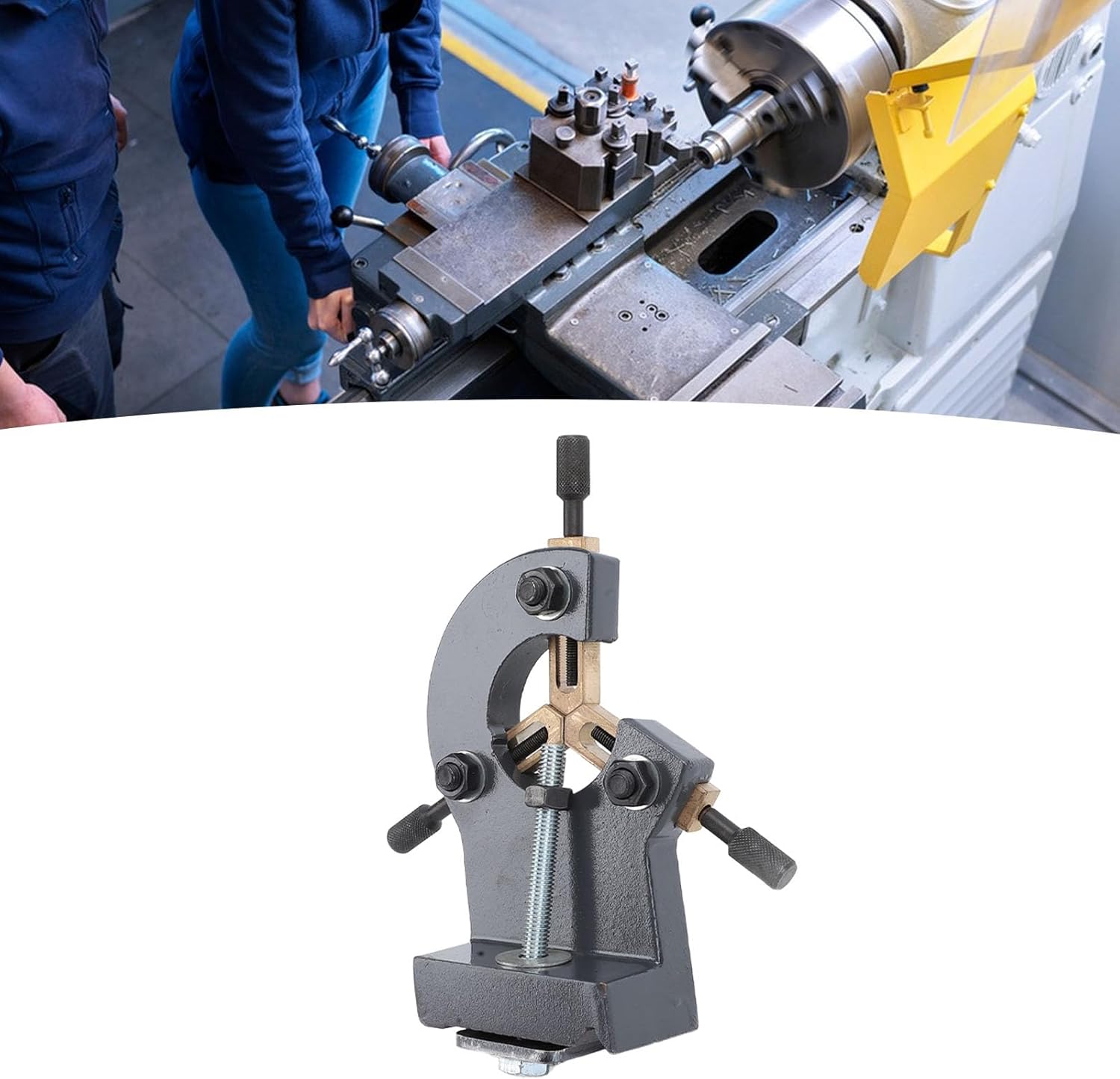 Wood Lathe Steady Rest Grey Color Metal Mini Lathe Steady Rest Stabilizer Machining Center Hole 0618 CJ18 CJ0618A 7x12 7x14 0618‑3B, Metal Lathes Wood Stabilizer Lathe Steady Rest Lathe Steady Rest