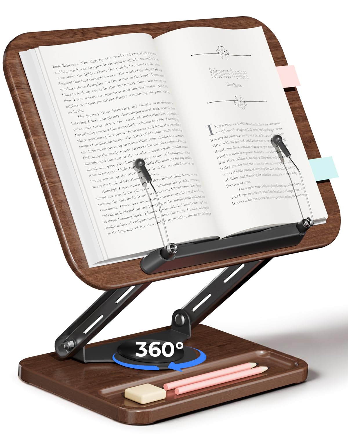 Amazon | viozon 書見台 ブックスタンド 卓上 勉強 360度回転式 ペン用