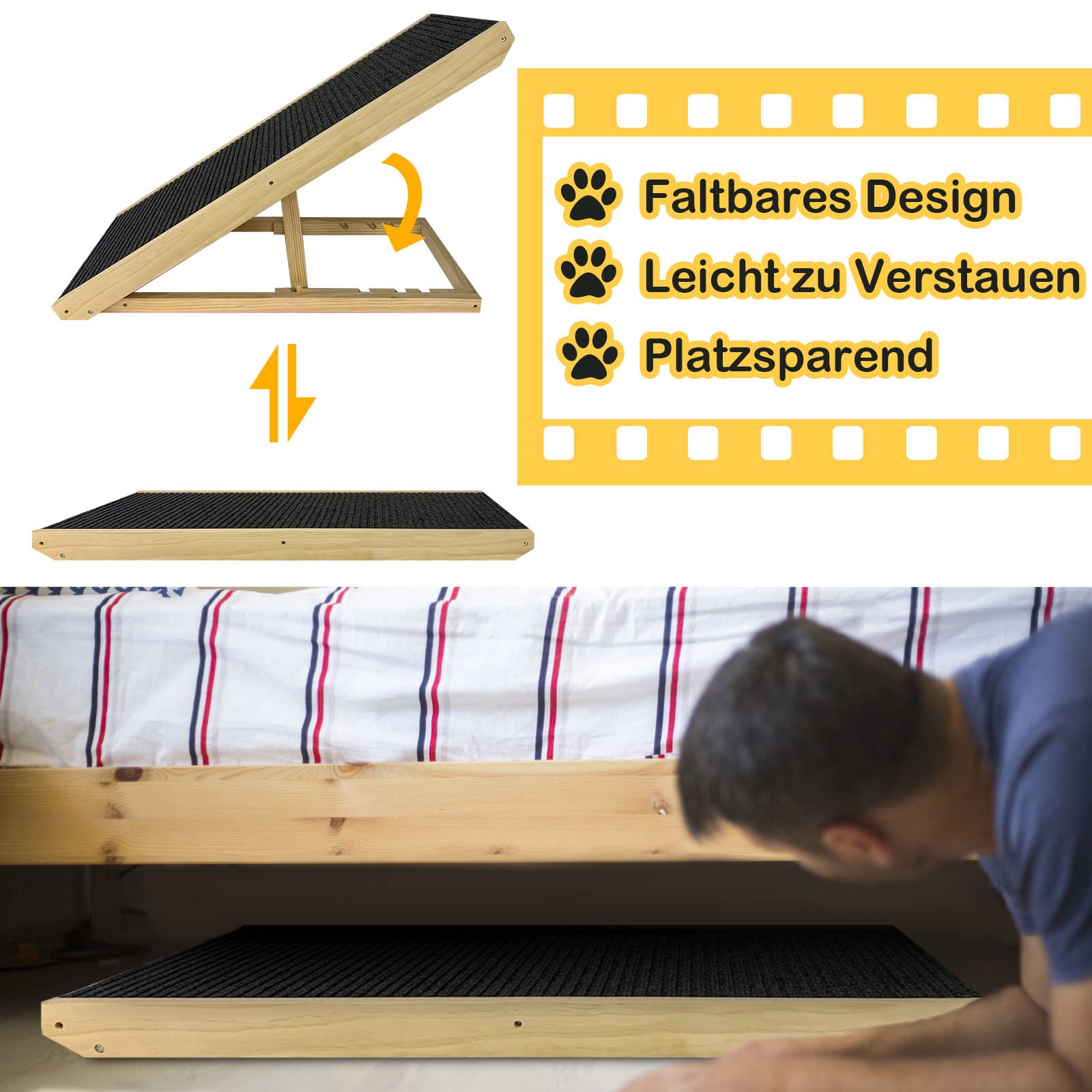 Cuccia Per Cani Feandrea Taglia M - Lettino Simil Lino Con Bordi Rialzati, Grigio Chiaro - Foto 4