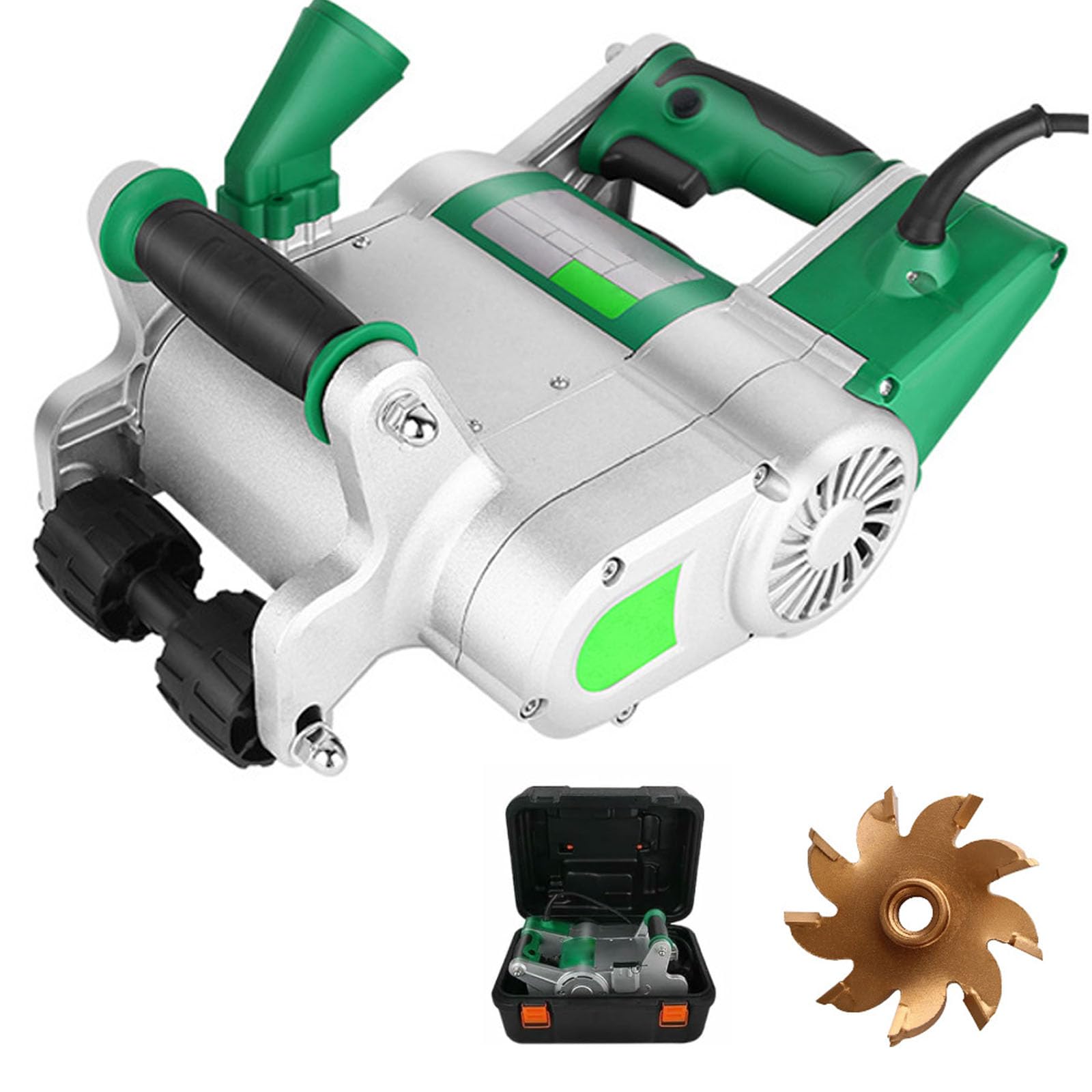Elektryczna frezarka ścienna 1100W z tarczą 25mm/35mm | Regulowane narzędzie do rowkowania z odsysaniem pyłu, do betonu, cementu, marmuru(25mm)