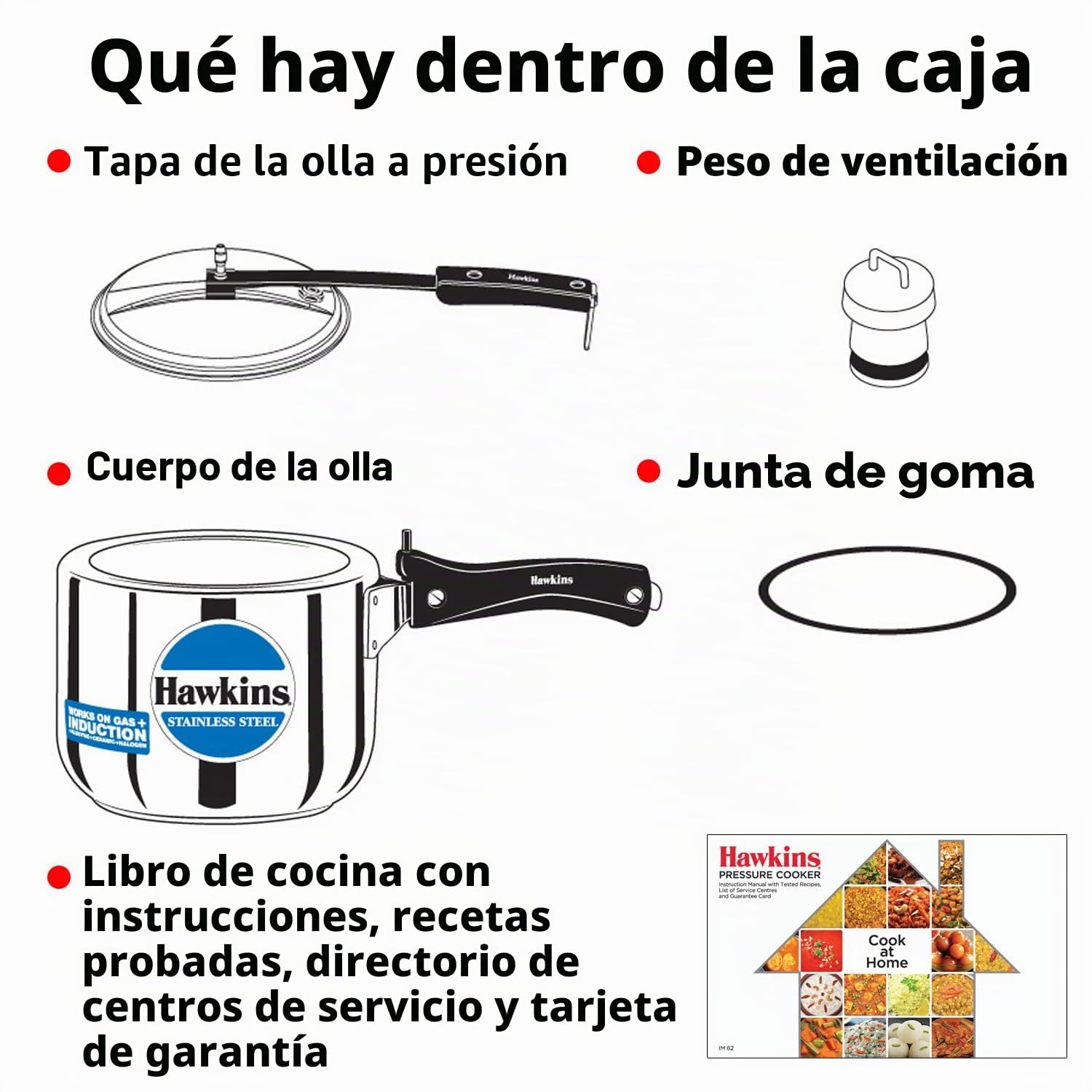 Hawkins Olla a presión de Acero Inoxidable Modelo B-33 3 L de Altura, pequeño, Plata