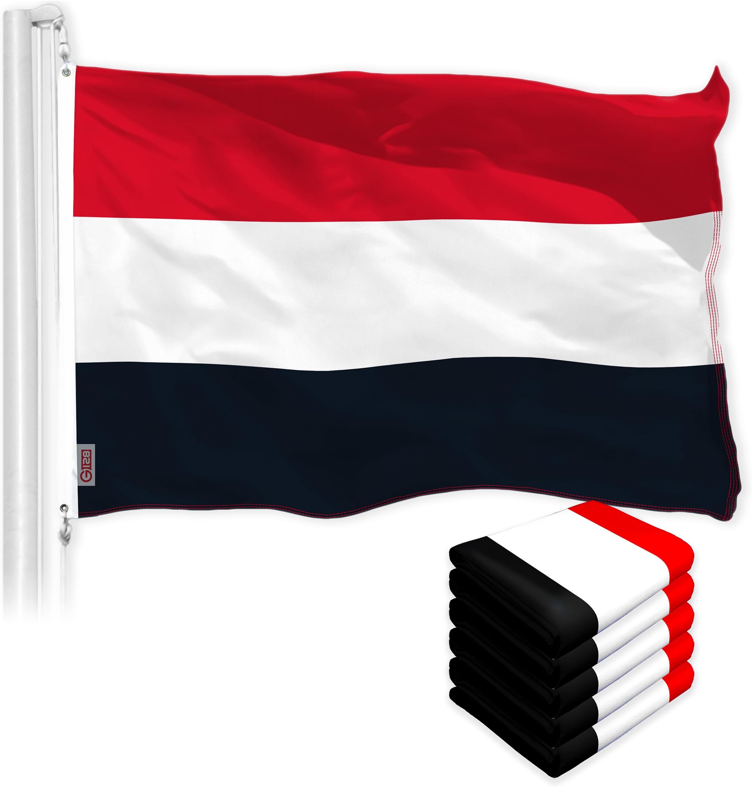G128 5 Pack: Yemen Yemeni Flag | 3x5 Ft | LiteWeave Pro Series Printed 150D Polyester | Country Flag, Indoor/Outdoor, Vibrant Colors, Brass Grommets, Thicker and More Durable Than 100D 75D Polyester