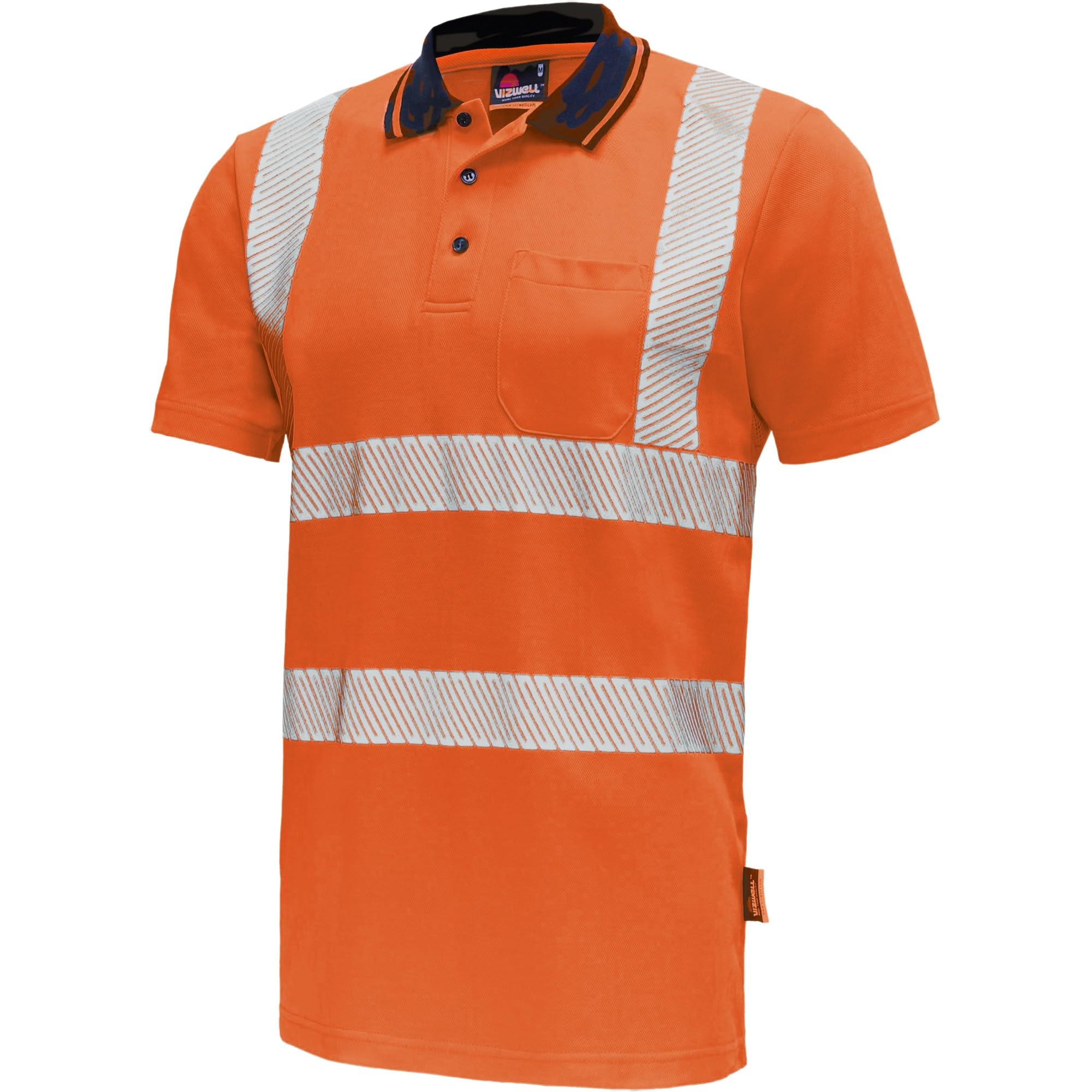 Vizwell Warnschutz Poloshirt Herren, Baumwollmix