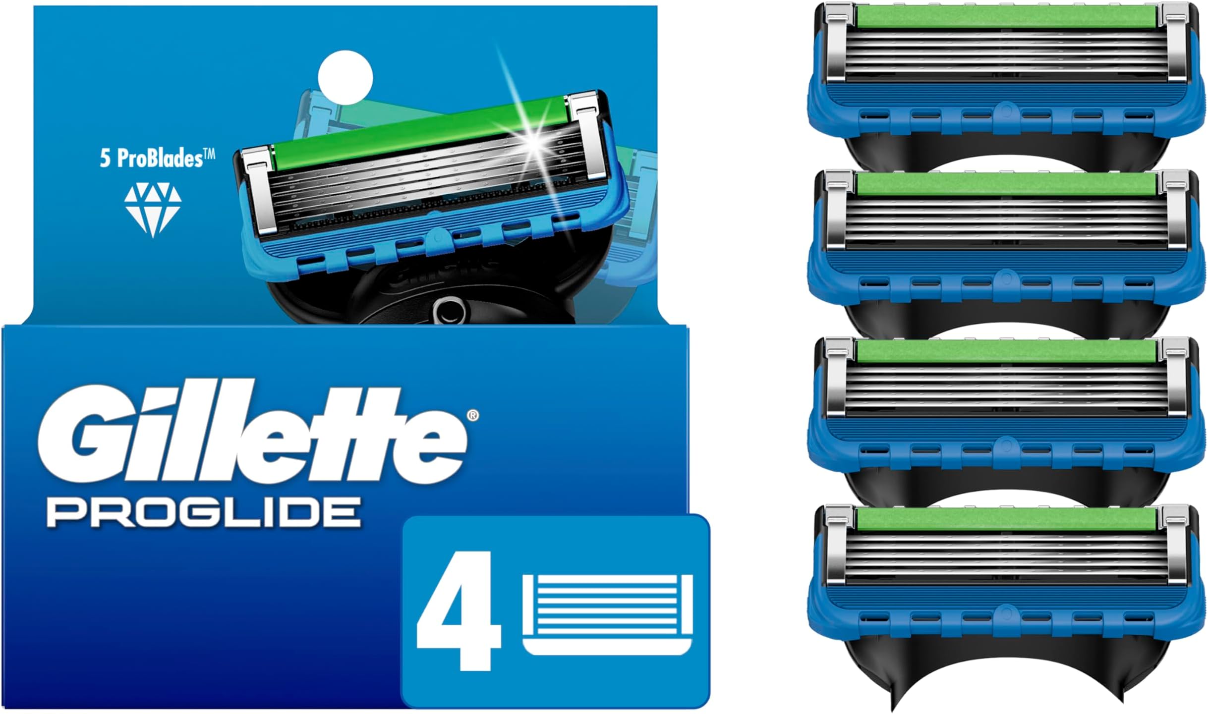 GilletteFusion5 ProGlide Men's Razor Blades, 4 Blade Refills