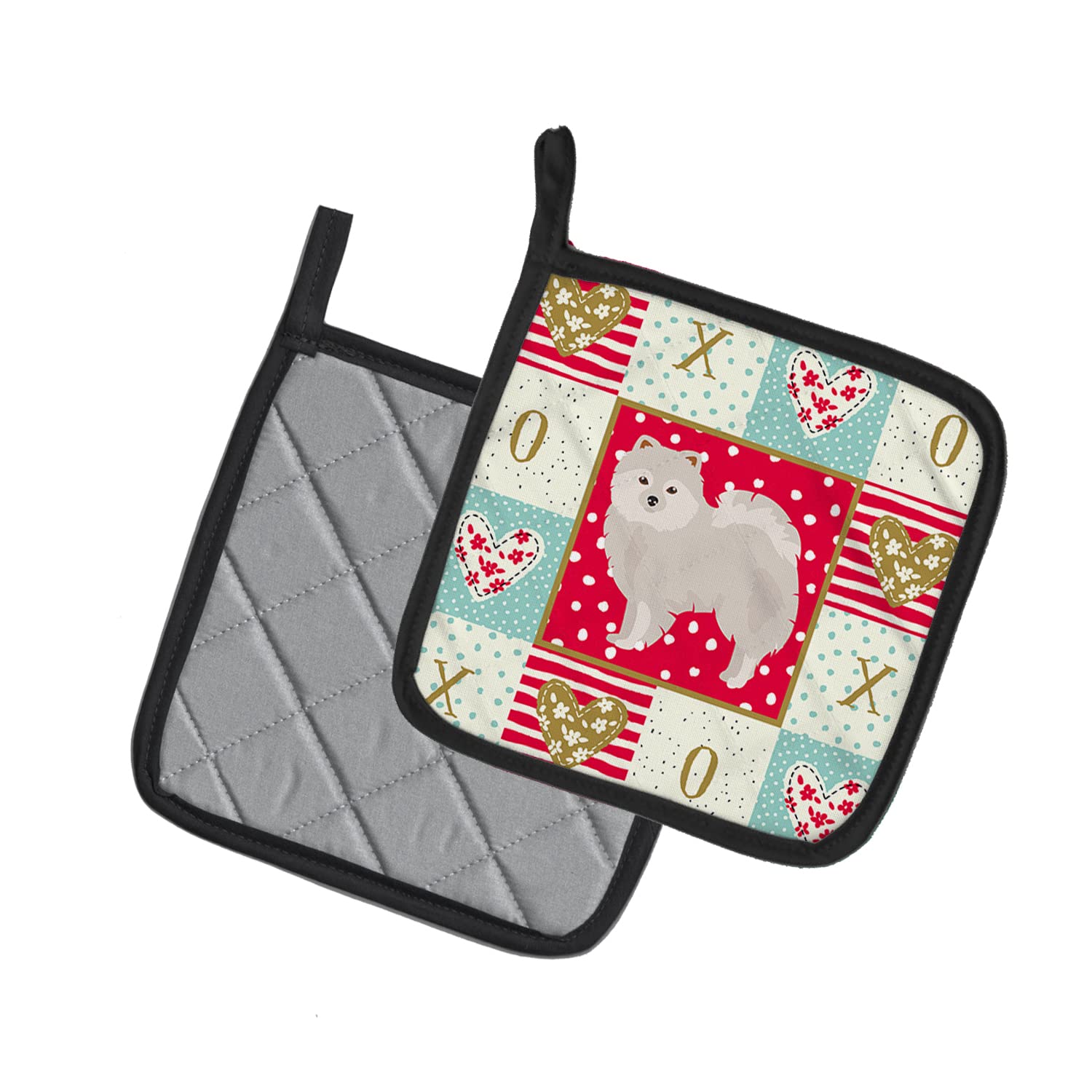 Caroline's Treasures CK5850PTHD Japanese Spitz Love Paar Topflappen, 7,5HX7,5W, Mehrfarbig