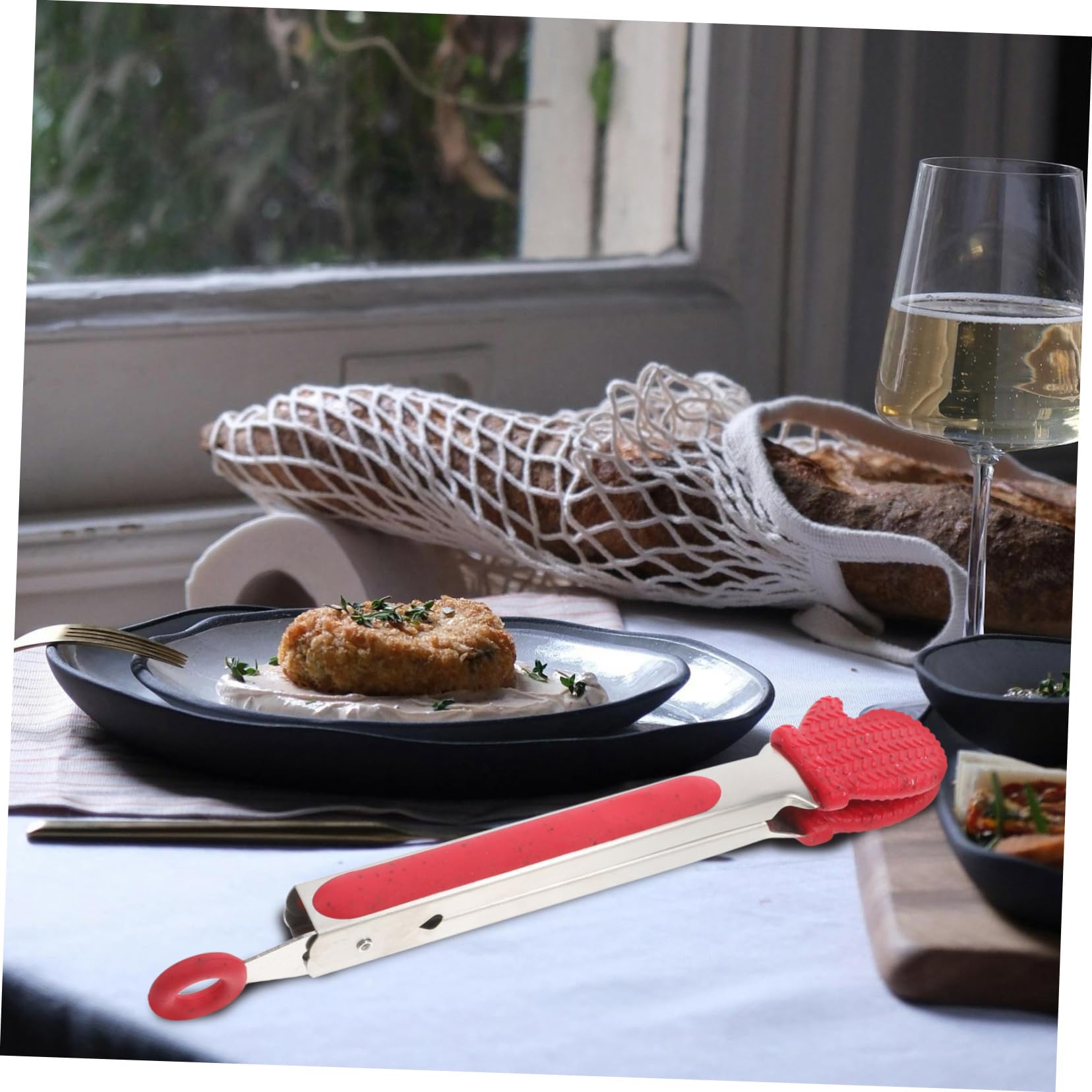 Healeved Pinces à Nourriture Pinces à Pain 1 Pièce Mini Outil Cuisine Ustensile pour Noël Maison Restaurant Hôtel