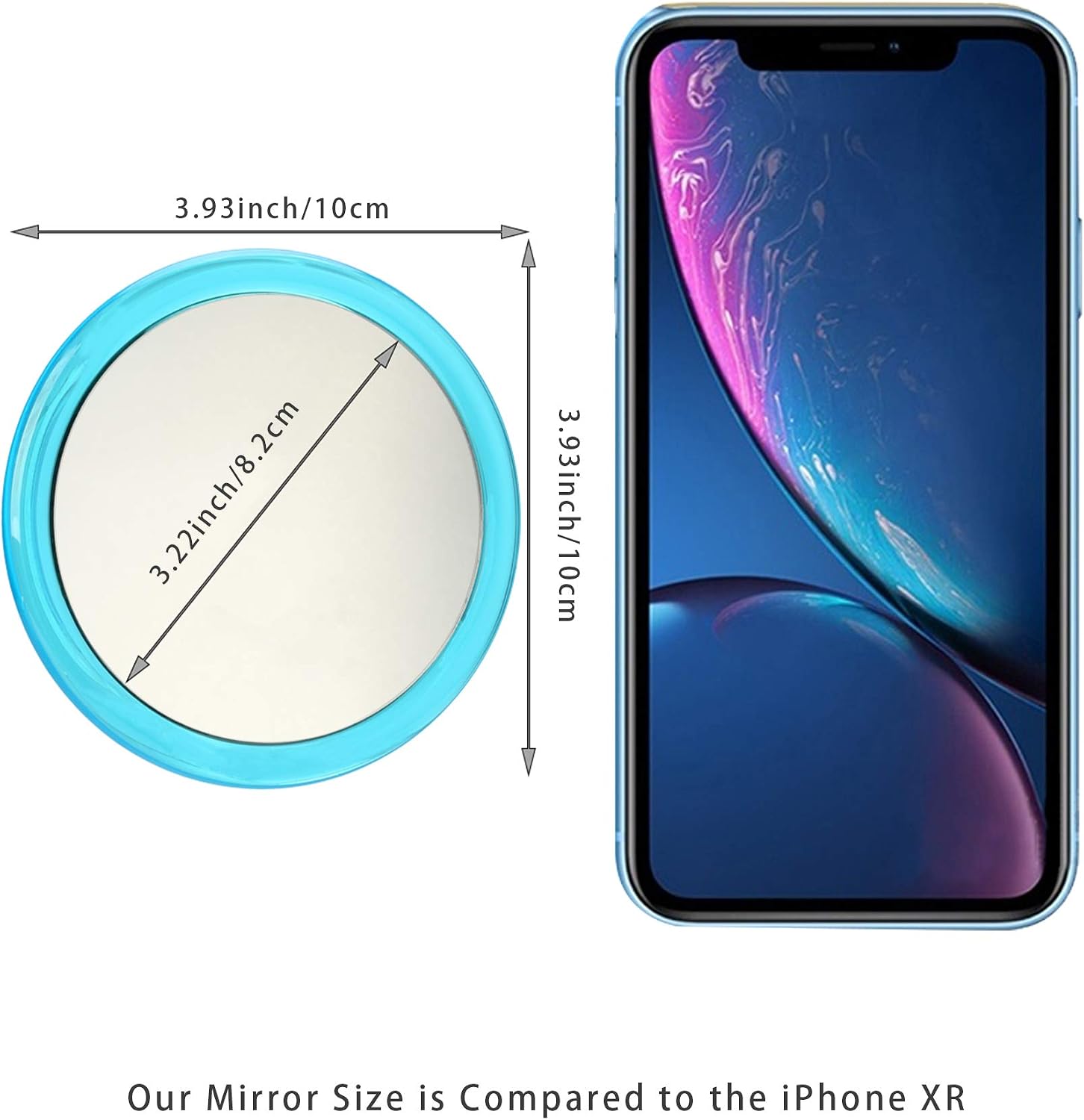 B Beauty Planet 20X Magnifying Mirror with 3 Suction Cups, Use for Makeup Application, Tweezing, and Blackhead/Blemish Removal.Comes with 1PC Storage Bag, 4Inches (Blue)