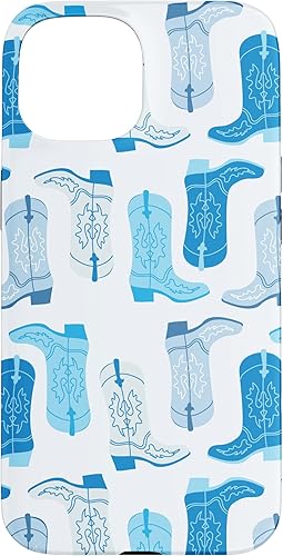 Miniatura 10 de iPhone 11 Pro Cowboy Boot Illustration Preppy Western Pastel Azul y Cian Funda