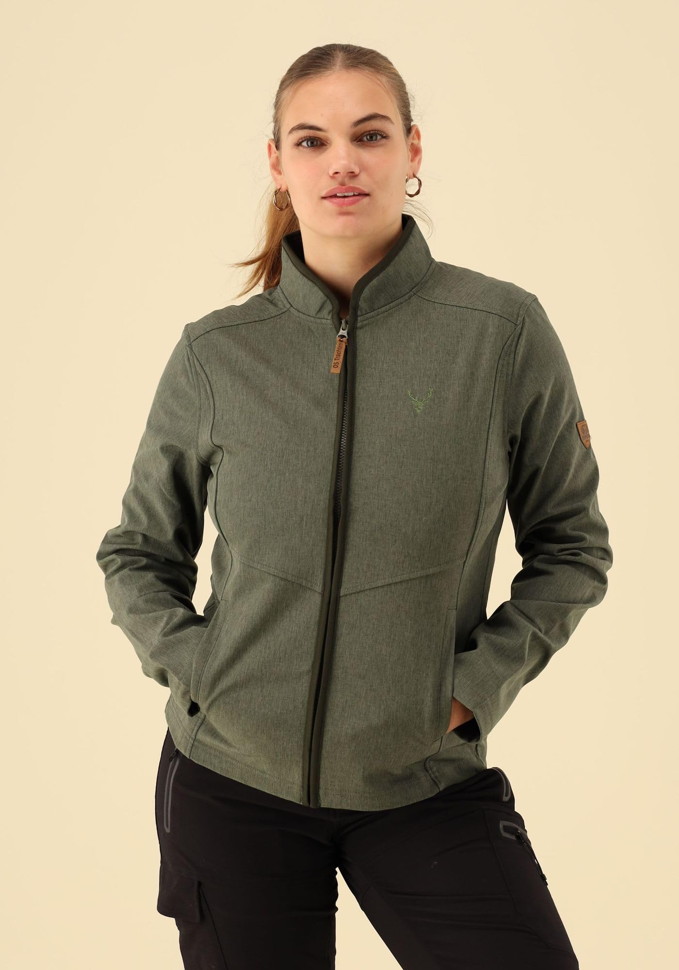OS Trachten Damen Softshelljacke Übergangsjacke Outdoorjacke mit Stehkragen Umuki