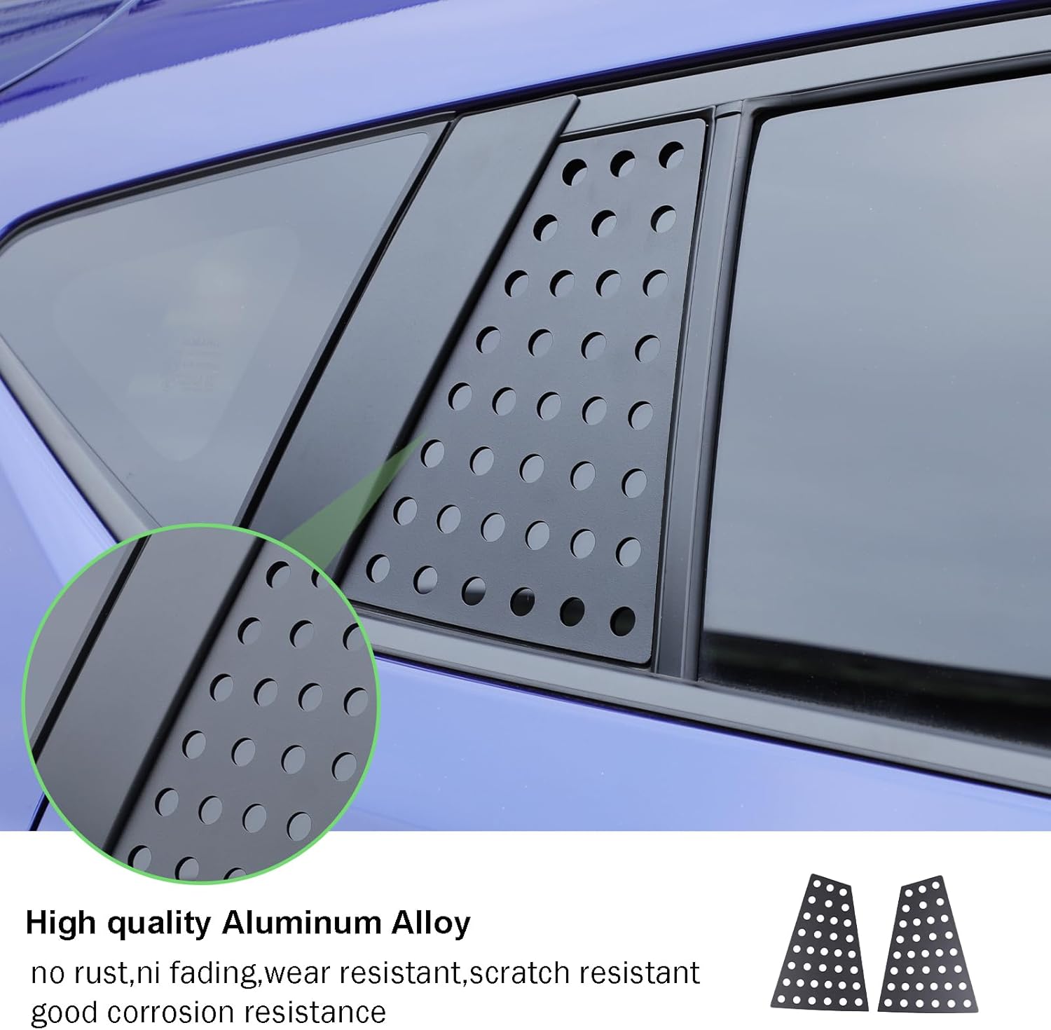 Car Rear Side Window Louvers Cover Compatible with Subaru Crosstrek 2024 2025 Exterior Accessories, Aluminum Side Window Louvers Air Vent Cover, 2Pcs (Black)