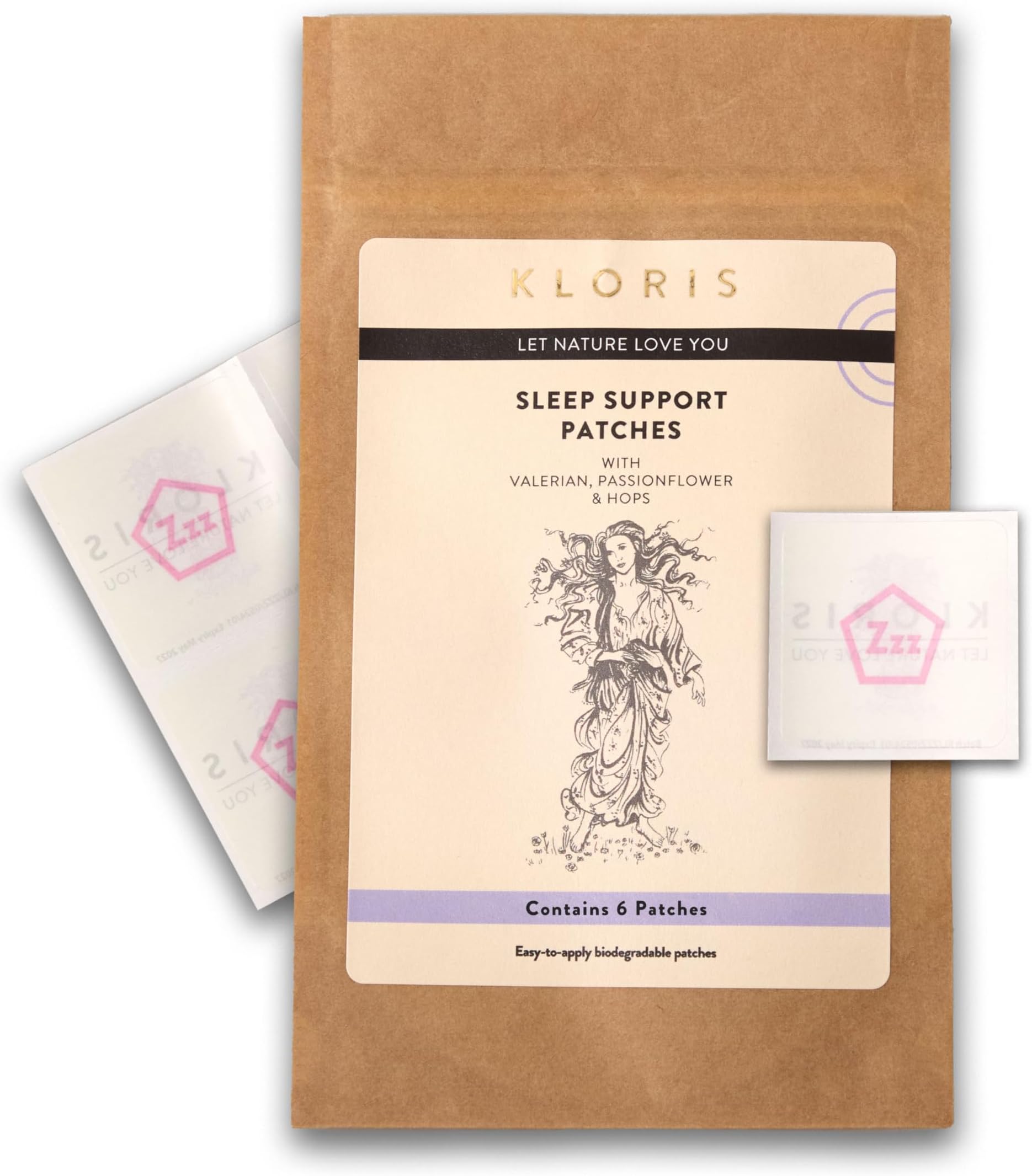 KLORIS Sleep Patches (6 Night Pack) UK Made - for Better Sleep Naturally. No Groggy Mornings. with Hemp, Valerian, Passionflower & Hops. Latex Free, Waterproof, Vegan