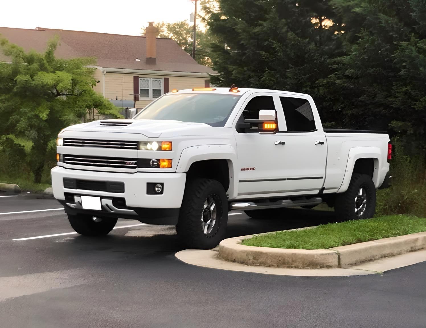 iJDMTOY 3pc Smoked Lens Full Amber LED Cab Roof Clearance Light Kit Compatible With 2007-14 Chevy GMC Silverado Sierra 2500HD 3500HD, Also Universal Fit For Many Other Trucks