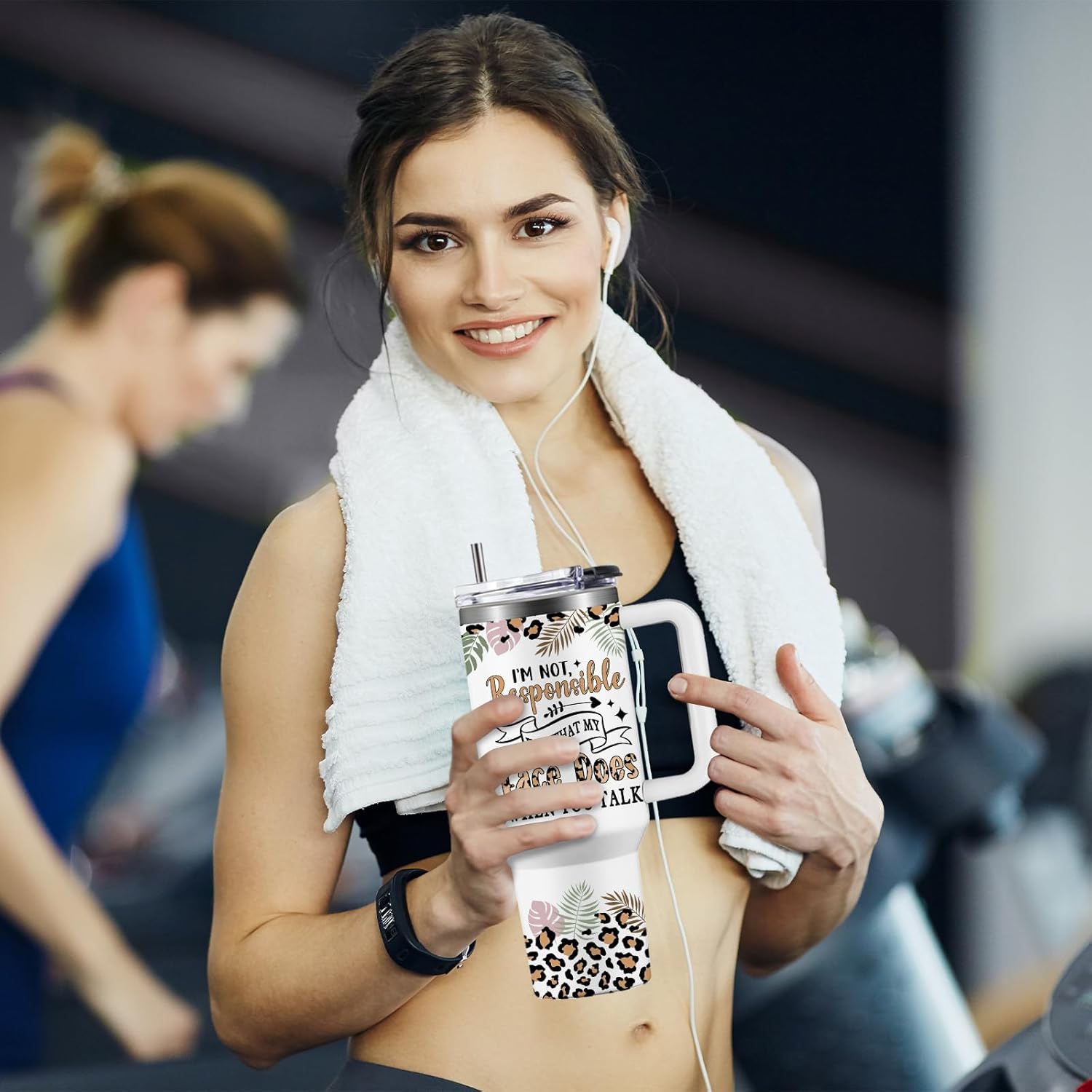 40 oz Funny Tumbler Adult Humor | I'm Not Responsible for What My Face Does When You Talk | Sarcastic Sayings Coffee Cups | Office Work Mug for Coworker Boss | Great Gag Gift For Women Men - Image 3