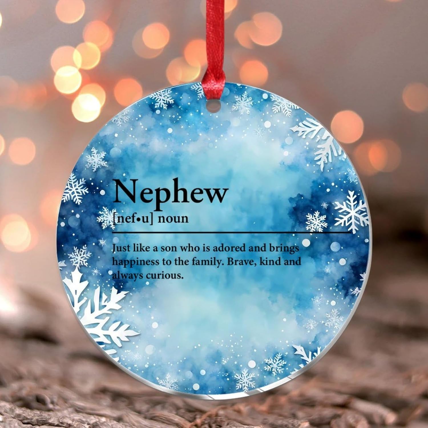 Christmas Ornaments 2023 Nephew Noun Definition Acrylic Xmas Ornament