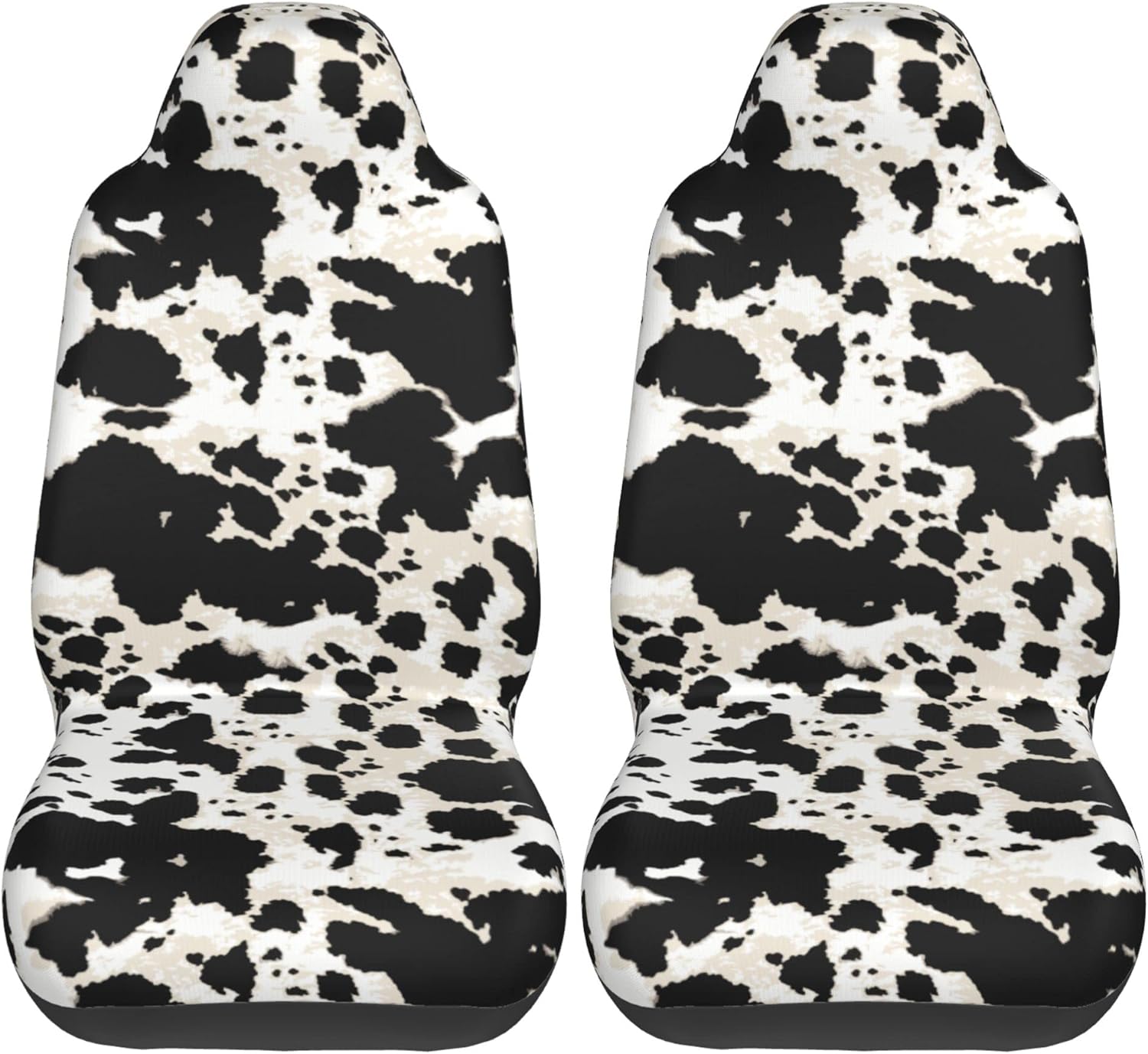 OSHKI Irregular Cow Print Car Seat Covers Vehicle Front