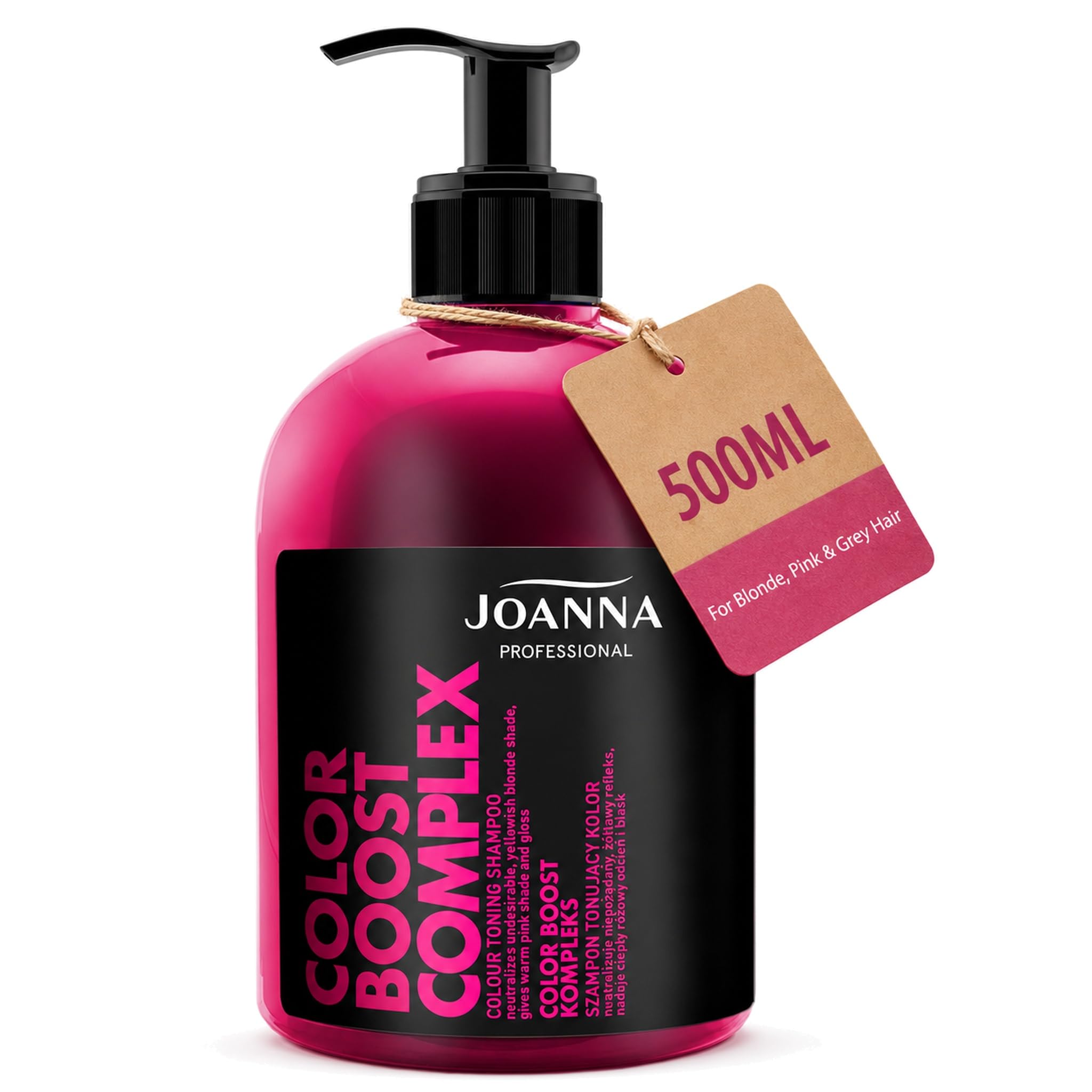 Joanna Pink Toning Shampoo for Blonde & Grey Hair, Colour Depositing 500ml