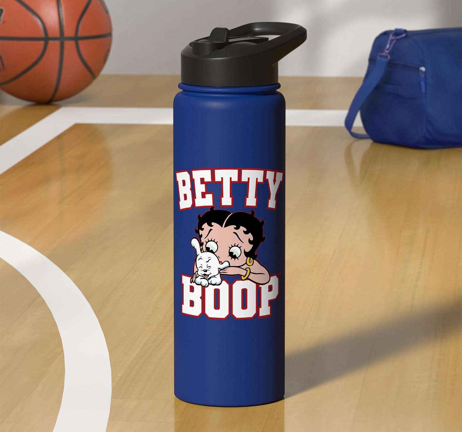 Betty Boop Big Font With Pudgy Stainless Steel Insulated Water Bottle