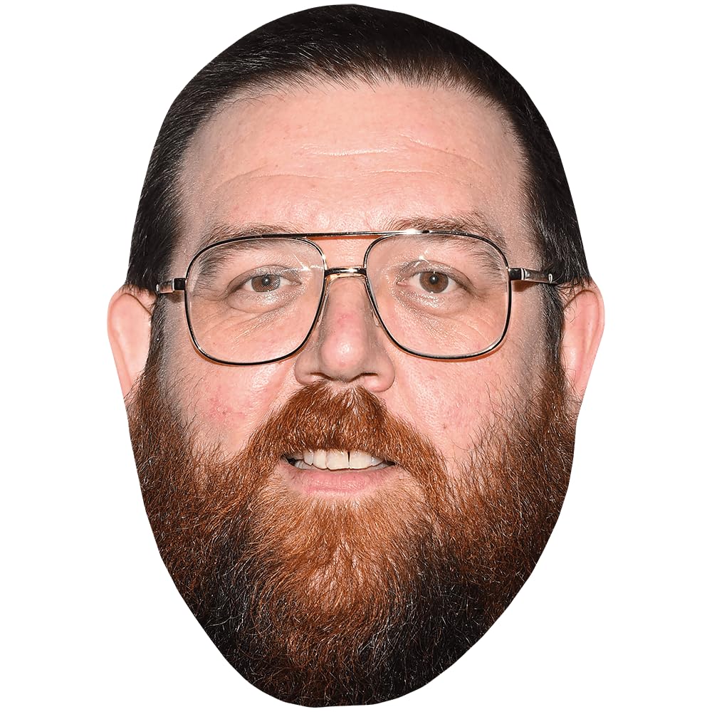 Celebrity Cutouts Lifelike Nick Frost (Beard) Celebrity Mask, Flat Card Face, Fancy Dress Mask