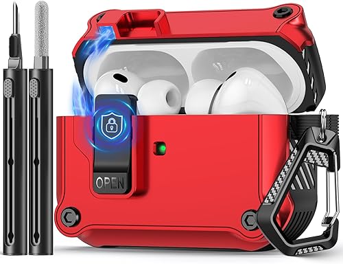 Miniatura 44 de Compatible con AirPods de 4ª generación, Funda Magnética con Bloqueo Automático, Soporte para Teléfono y Kit de Limpieza, Compatible con Funda