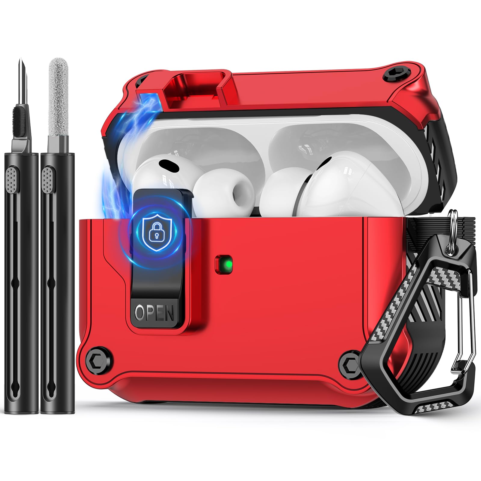 Pohgelan Compatible with AirPods Pro 2nd/1st Case (Red)