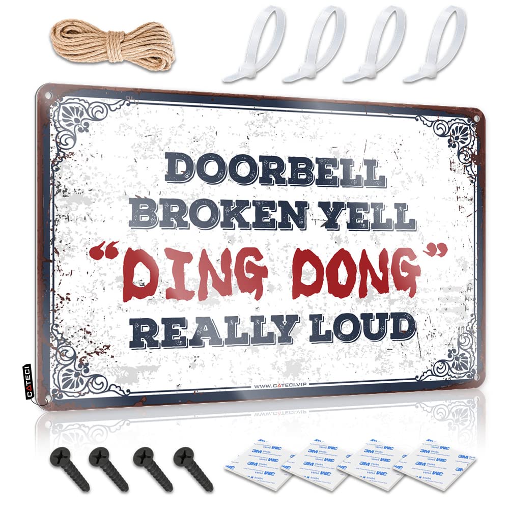 Room Accessories For Teen Boys Doorbell Broken Yell Ding Dong Really Loud Sign Funny Plaques For Men Bedroom Door Decor(20X30CM)