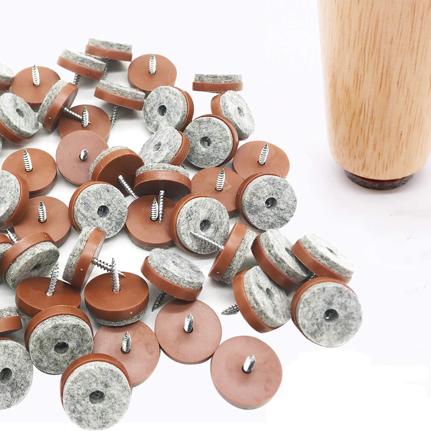 Prostuff.in Furniture Felt Pad Round Heavy Duty Nail-on Slider Glide Pad Floor Protector for Wooden Furniture Chair Tables Leg Feet, Brown, 1 Cm, 4 Pcs (B0C5QW8336) Amazon Price History, Amazon Price Tracker