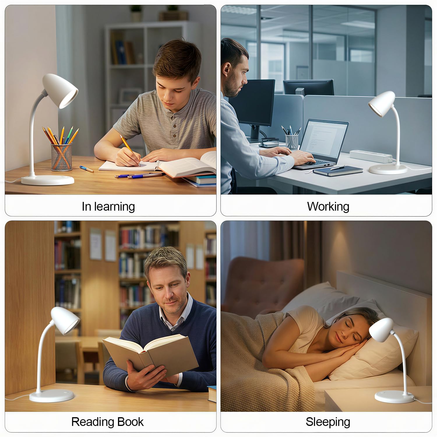 Flexible LED Desk Lamp with Adjustable Color and Brightness