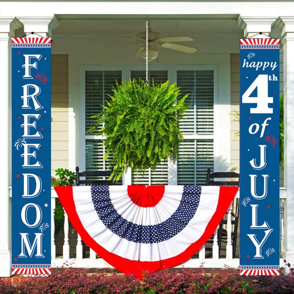 Photo 1 of 3 pack - 4th of July Decoration America Independence Day Patriotic Banner, Porch Hanging Banner for Front Door Yard Indoor Outdoor Party Decor, Memorial Day Veterans Day Labor Day Birthday Party Supply (Green)