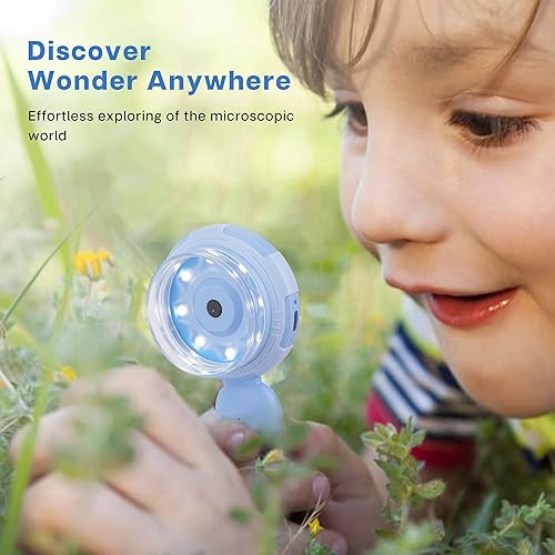 Miniatura 6 de TINYLENS Mia - Microscopio digital para niños con pantalla IPS de 2 pulgadas, kit de juguete educativo de ciencia, regalo de Navidadcumpleaños para