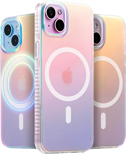LONLI Hue - for iPhone 15 Case [Compatible with Magsafe] - Holographic Iridescent - [10FT Droptection] [4 Airbag Cushioned Corners] - Cute, Unique and Aesthetic (2023)