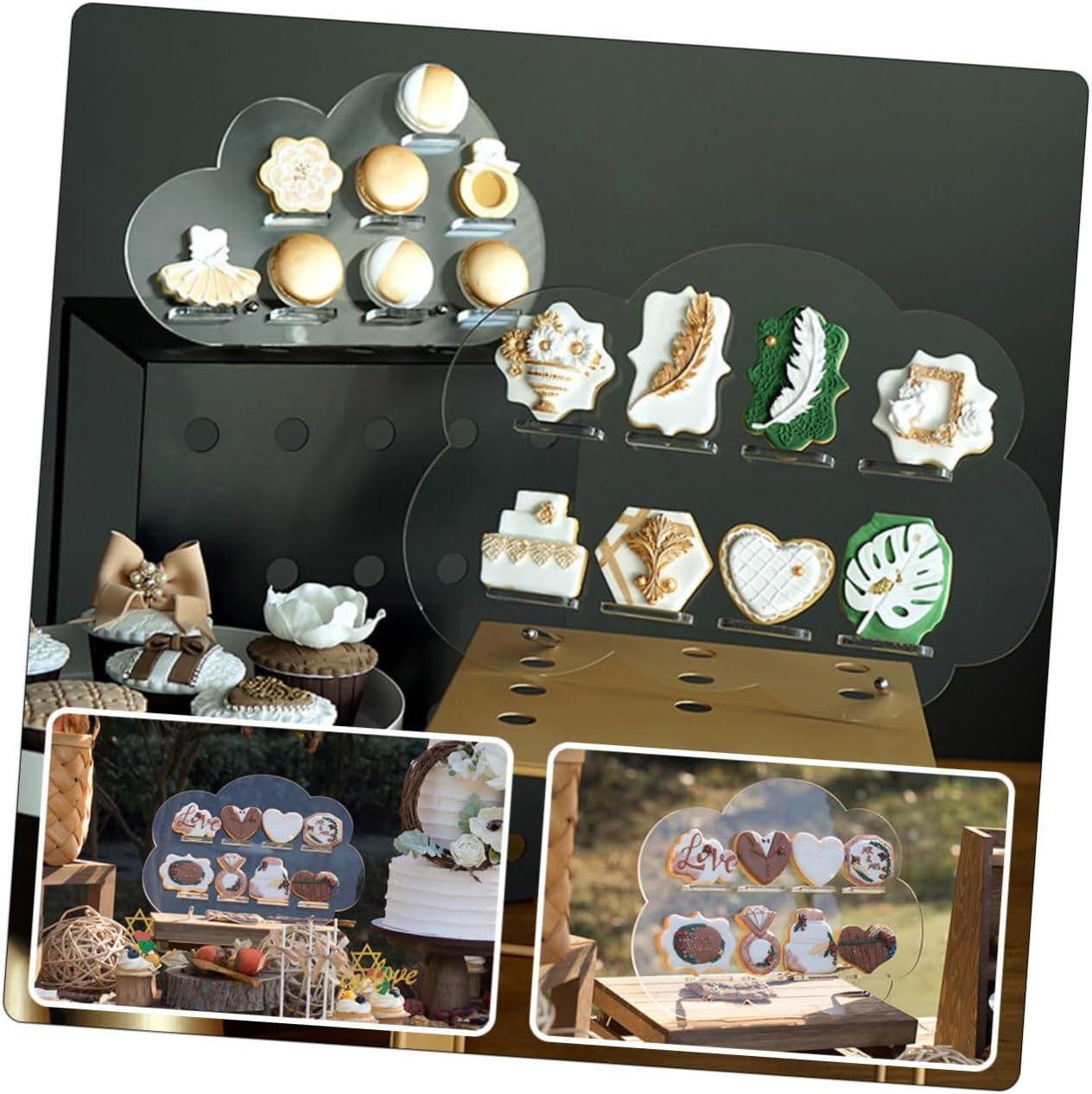 PRETYZOOM 2Pcs Acrylic Cake Display Stands Dessert Racks for Parties Weddings and Events Versatile Cake Holders for Snacks Cookies and Treats