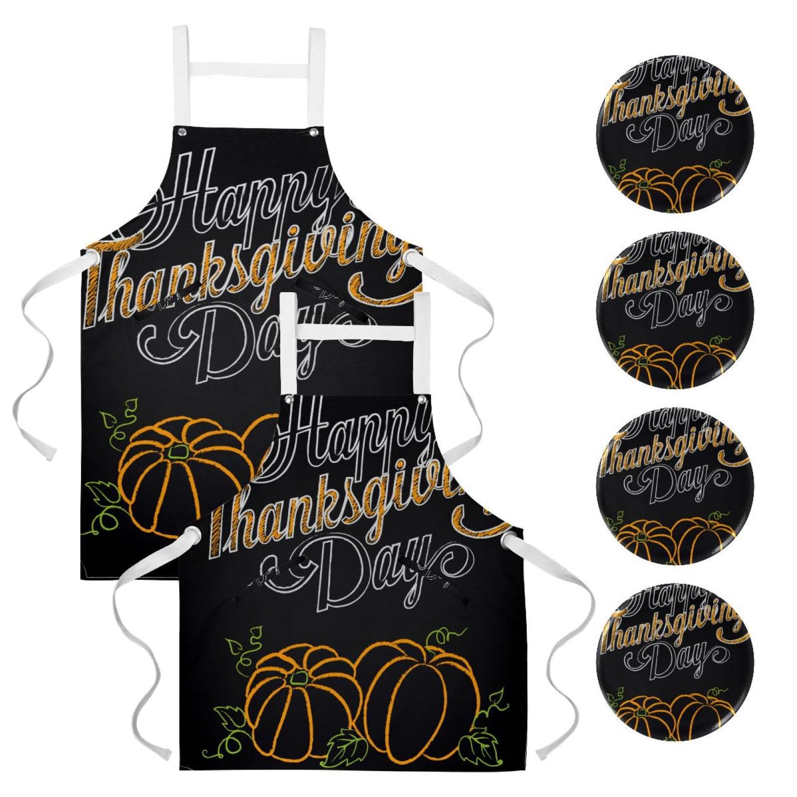 Tablier de restaurant multicolore lot de 2 avec broches